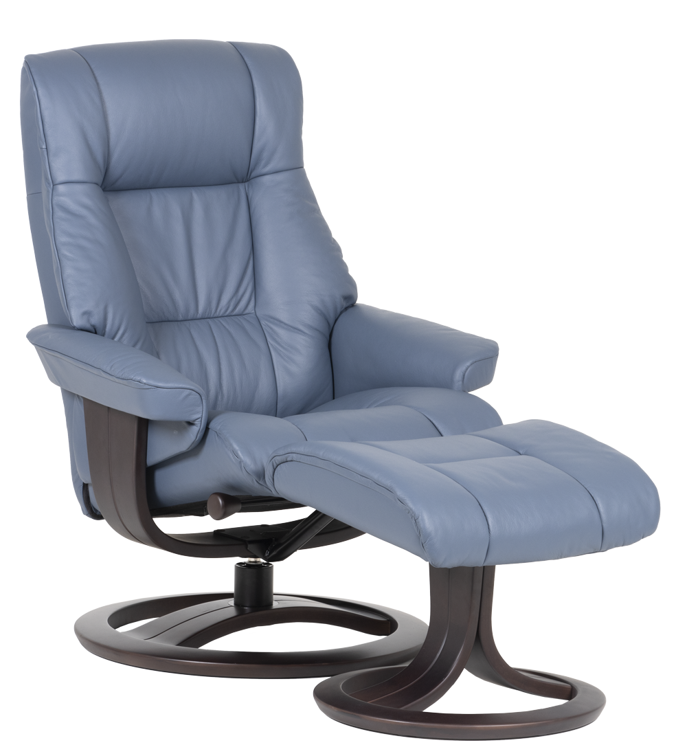 H2 SEATING - MAGIC LEATHER RECLINER WITH OTTOMAN MEDIUM