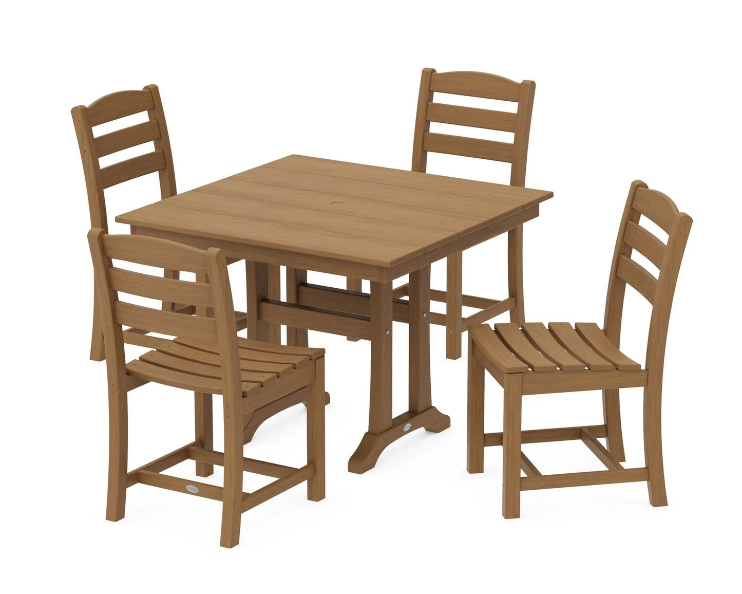Polywood - La Casa Café 5-Piece Farmhouse Trestle Side Chair Dining Set - FREE SHIPPING