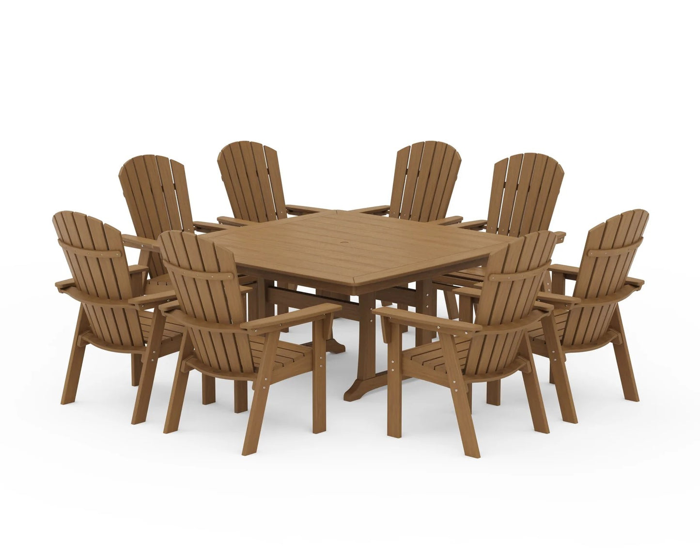 Polywood - Nautical Adirondack 9-Piece Trestle Dining Set - FREE SHIPPING