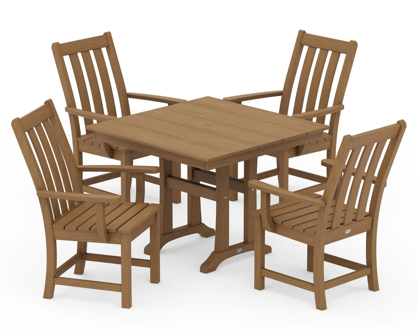 Polywood - Vineyard 5-Piece Farmhouse Trestle Arm Chair Dining Set - FREE SHIPPING