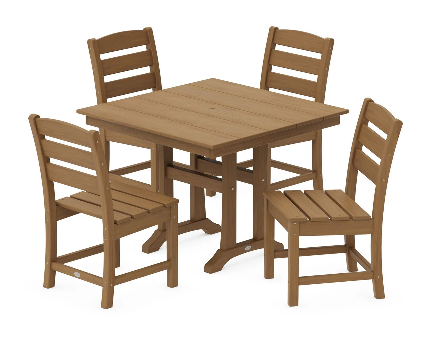 Polywood - Lakeside 5-Piece Farmhouse Trestle Side Chair Dining Set - FREE SHIPPING