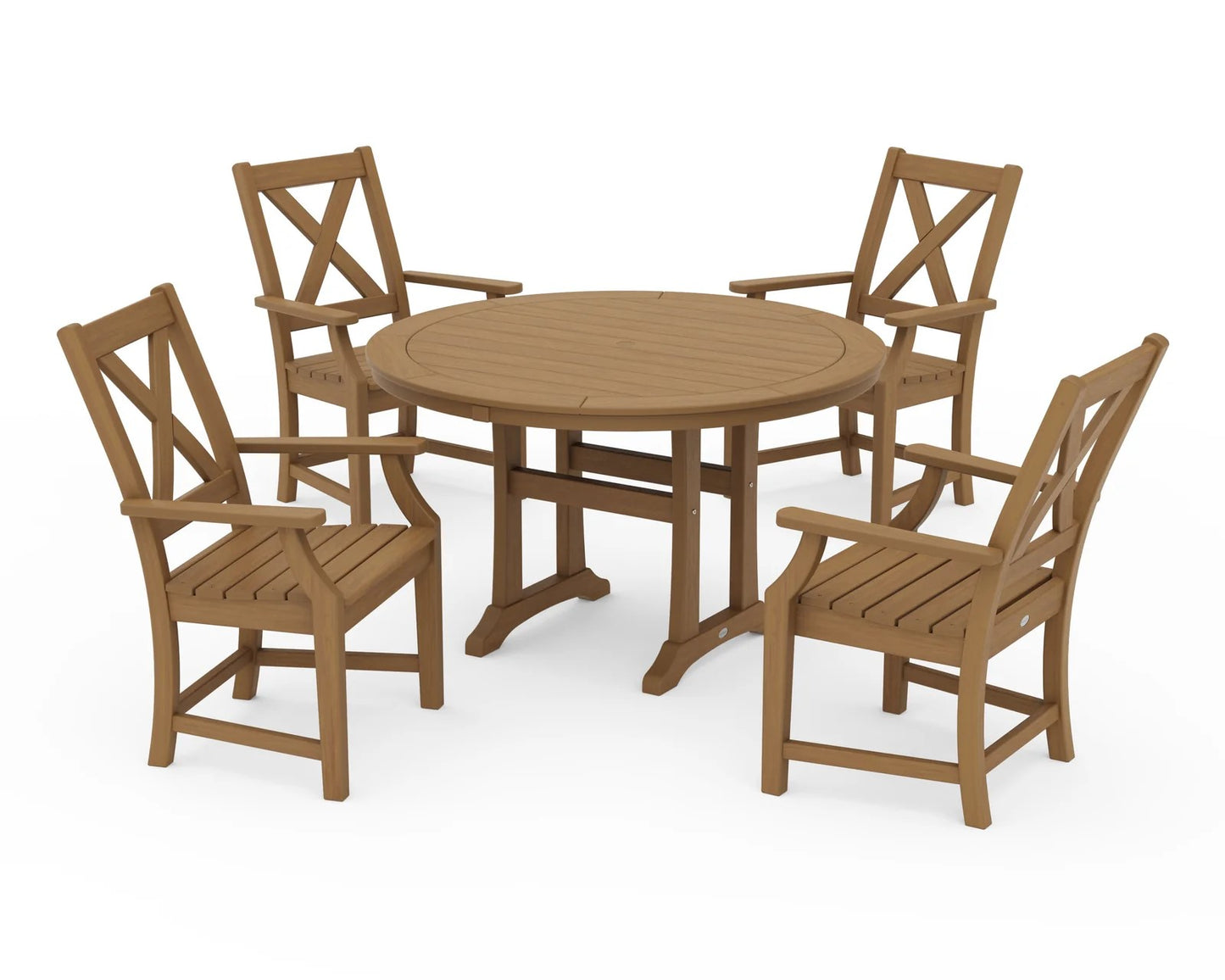 Polywood - Braxton 5-Piece Nautical Trestle Arm Chair Dining Set - FREE SHIPPING