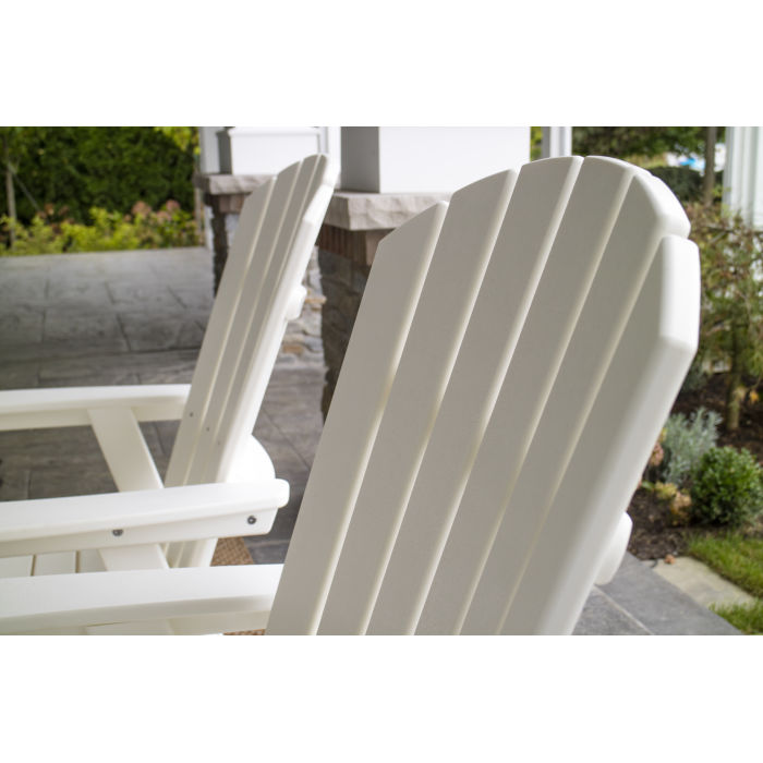 Polywood - Nautical Curveback Adirondack 7-Piece Dining Set with Trestle Legs - FREE SHIPPING