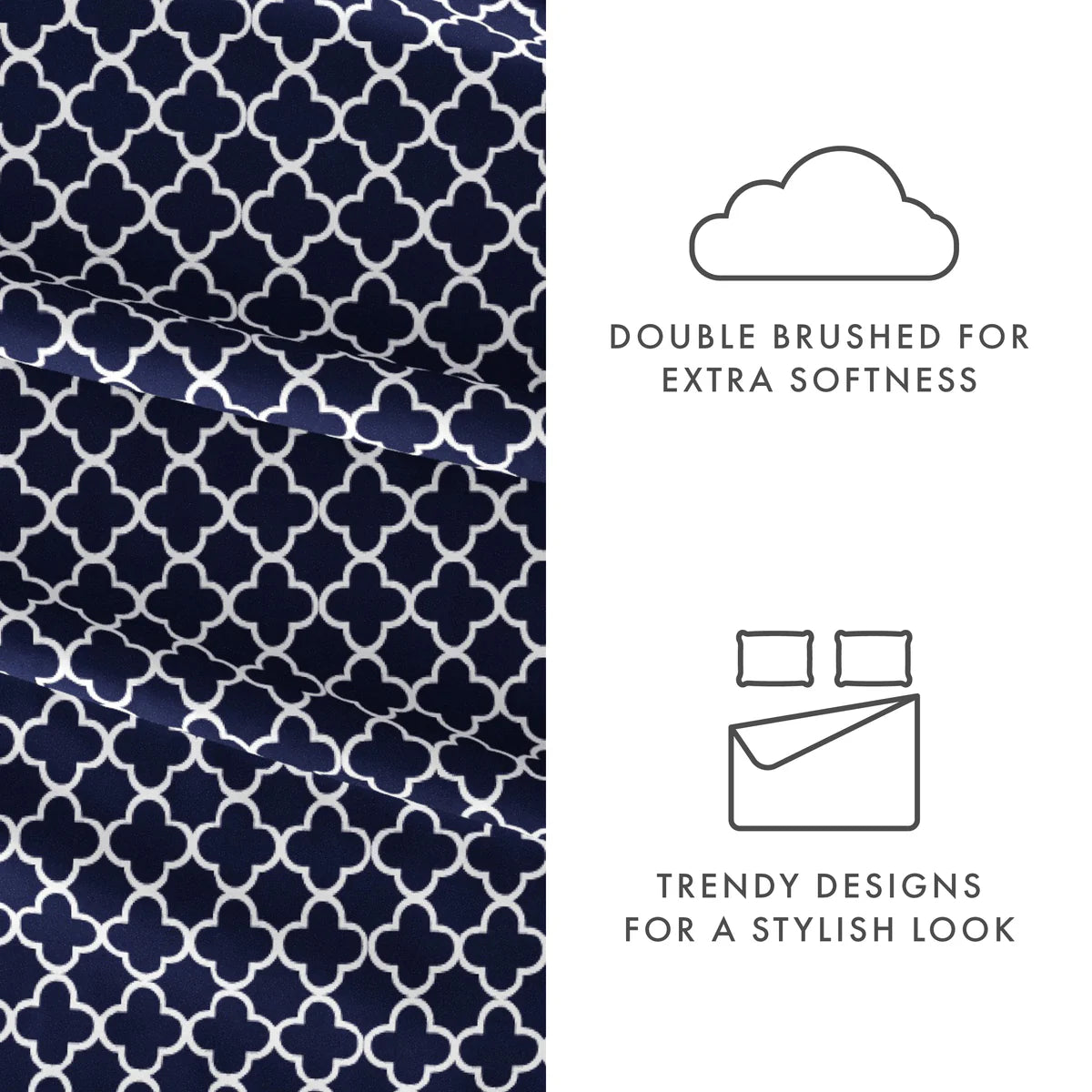 Quatrefoil 4-Piece Patterned Sheet Set