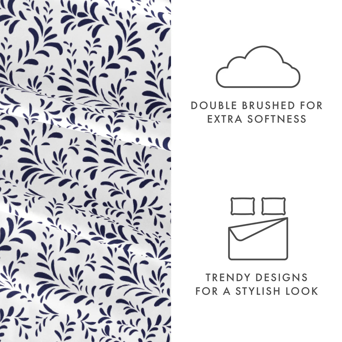 Burst of Vines 4-Piece Patterned Sheet Set