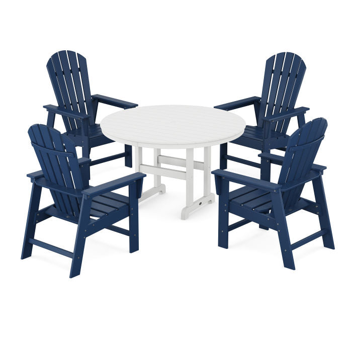 POLYWOOD South Beach 5-Piece Round Farmhouse Dining Set FREE SHIPPING