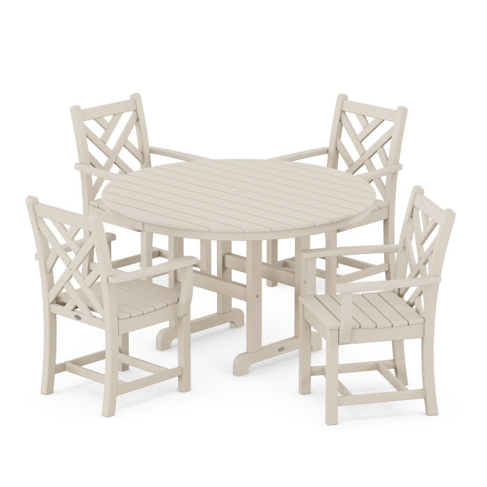 POLYWOOD Chippendale 5-Piece Round Farmhouse Dining Set FREE SHIPPING