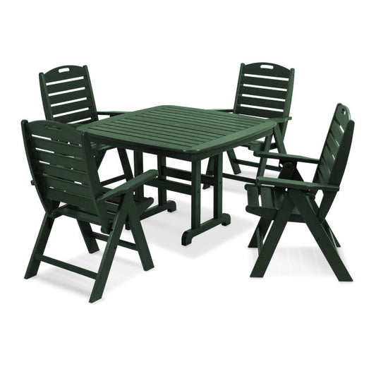 POLYWOOD - Nautical Highback Chair 5-Piece Dining Set - FREE SHIPPING