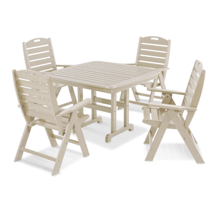 POLYWOOD Nautical High back Chair 5-Piece Dining Set FREE SHIPPING
