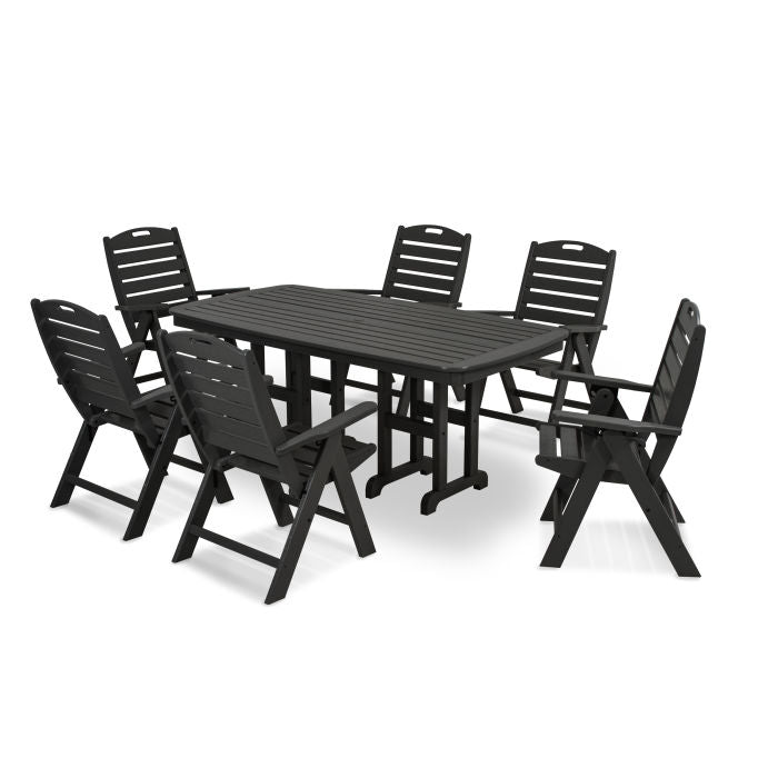 POLYWOOD Nautical Folding Highback Chair 7-Piece Dining Set FREE SHIPPING