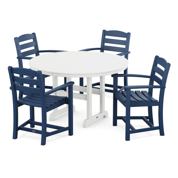 POLYWOOD La Casa Café 5-Piece Round Farmhouse Dining Set FREE SHIPPING