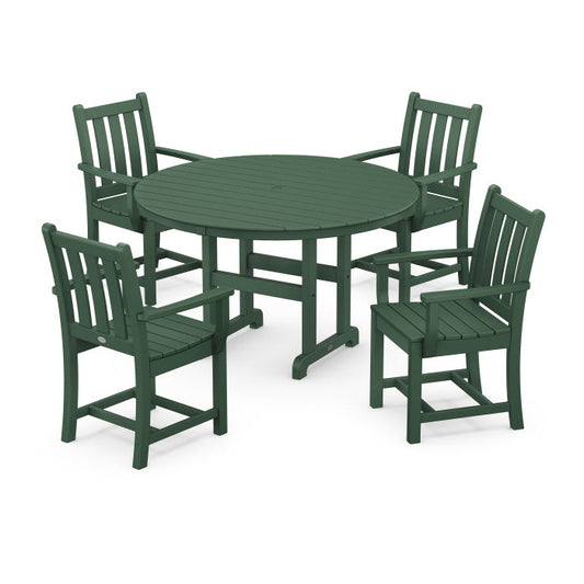 POLYWOOD - Traditional Garden 5-Piece Round Farmhouse Dining Set - FREE SHIPPING