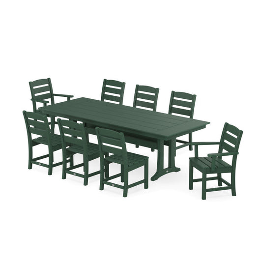 POLYWOOD - Lakeside 9-Piece Farmhouse Dining Set with Trestle Legs - FREE SHIPPING
