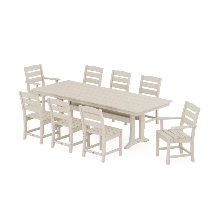 POLYWOOD Lakeside 9-Piece Farmhouse Dining Set with Trestle Legs FREE SHIPPING