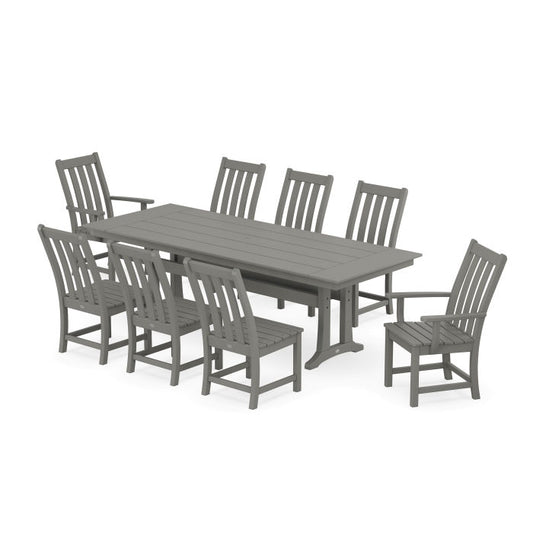 Polywood - Vineyard 9-Piece Farmhouse Dining Set with Trestle Legs - FREE SHIPPING