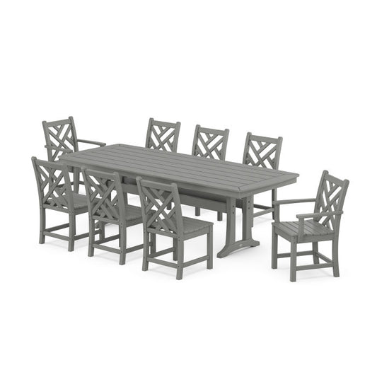 Polywood - Chippendale 9-Piece Dining Set with Trestle Legs - FREE SHIPPING