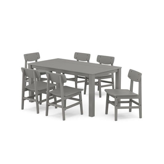 Polywood - Modern Studio Urban Chair 7-Piece Parsons Table Dining Set - FREE SHIPPING