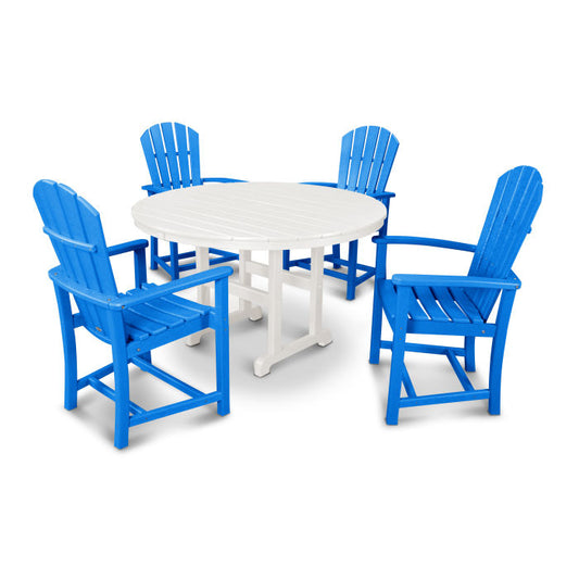 POLYWOOD - Palm Coast 5-Piece Round Farmhouse Dining Set - FREE SHIPPING