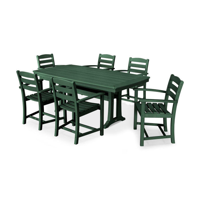 POLYWOOD La Casa Café 7-Piece Arm Chair Dining Set with Trestle Legs FREE SHIPPING