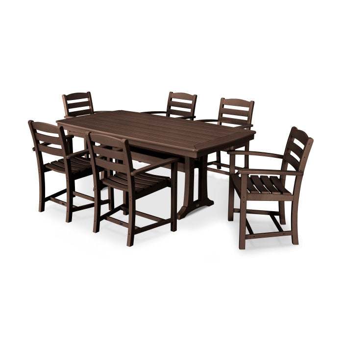 POLYWOOD La Casa Café 7-Piece Arm Chair Dining Set with Trestle Legs FREE SHIPPING