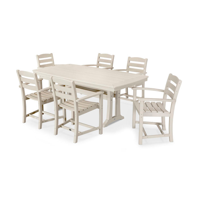 POLYWOOD La Casa Café 7-Piece Arm Chair Dining Set with Trestle Legs FREE SHIPPING