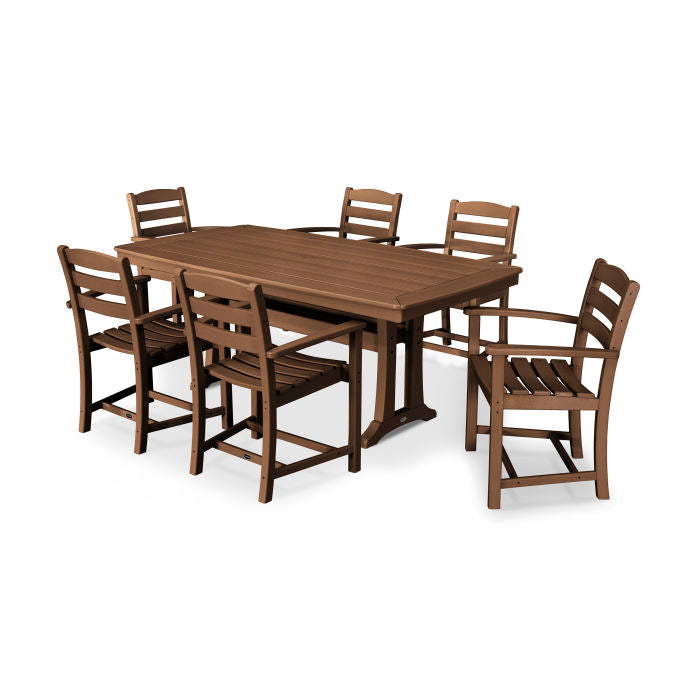 POLYWOOD La Casa Café 7-Piece Arm Chair Dining Set with Trestle Legs FREE SHIPPING