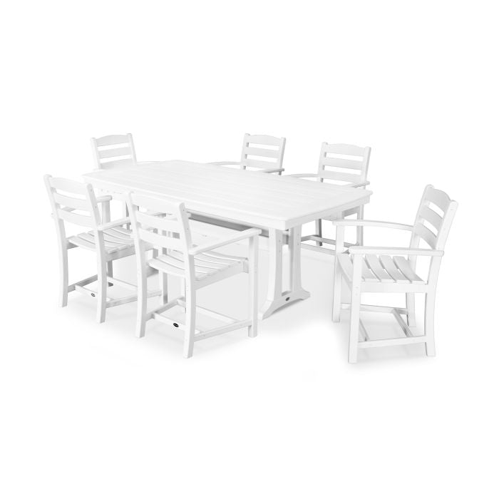 POLYWOOD La Casa Café 7-Piece Arm Chair Dining Set with Trestle Legs FREE SHIPPING