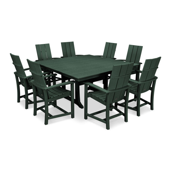 POLYWOOD Modern Adirondack 9-Piece Farmhouse Trestle Dining Set FREE SHIPPING