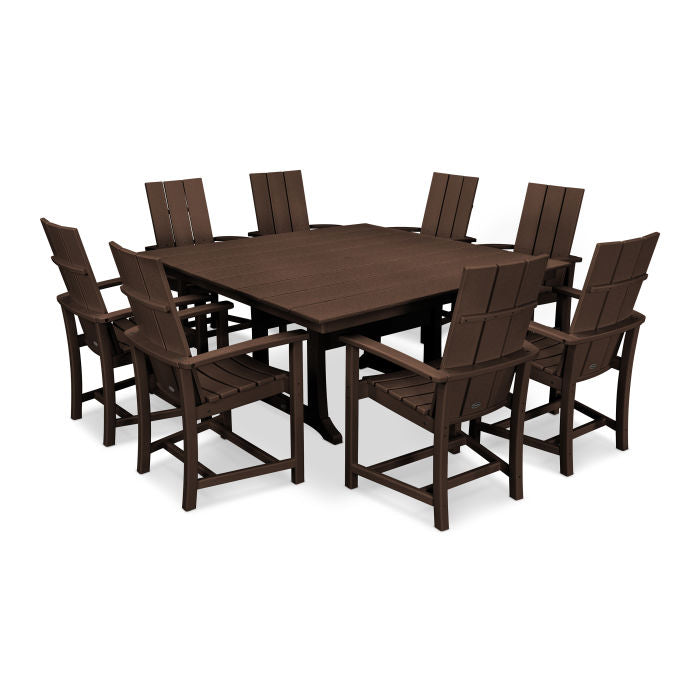 POLYWOOD Modern Adirondack 9-Piece Farmhouse Trestle Dining Set FREE SHIPPING