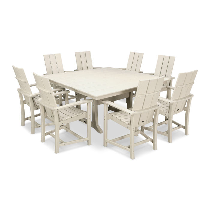 POLYWOOD Modern Adirondack 9-Piece Farmhouse Trestle Dining Set FREE SHIPPING