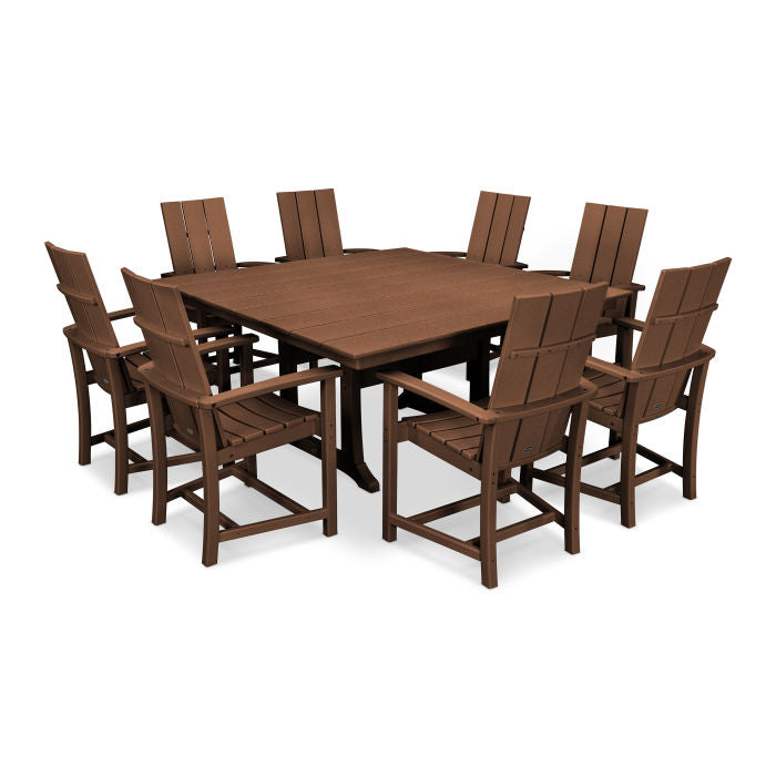 POLYWOOD Modern Adirondack 9-Piece Farmhouse Trestle Dining Set FREE SHIPPING