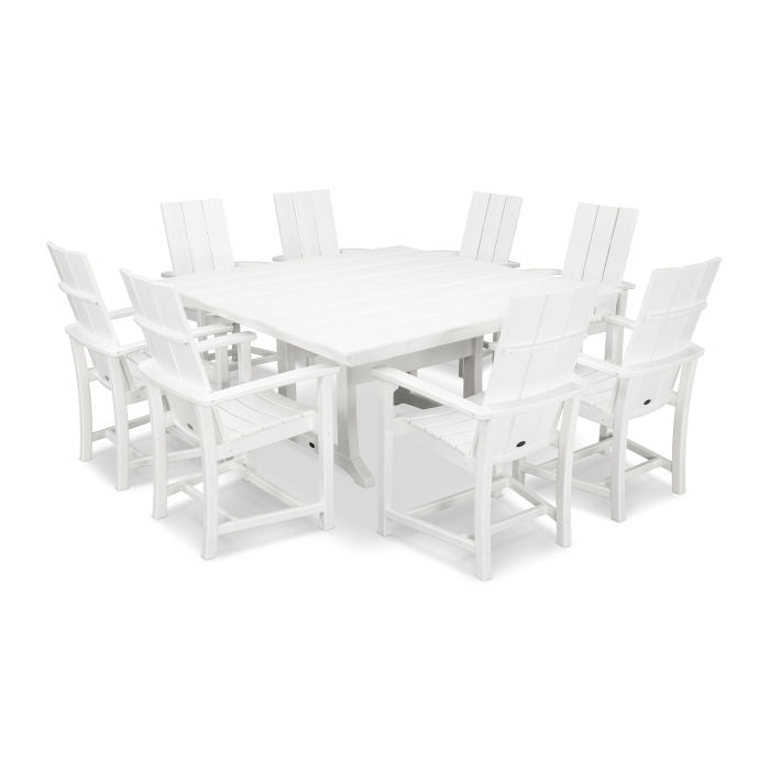 POLYWOOD Modern Adirondack 9-Piece Farmhouse Trestle Dining Set FREE SHIPPING