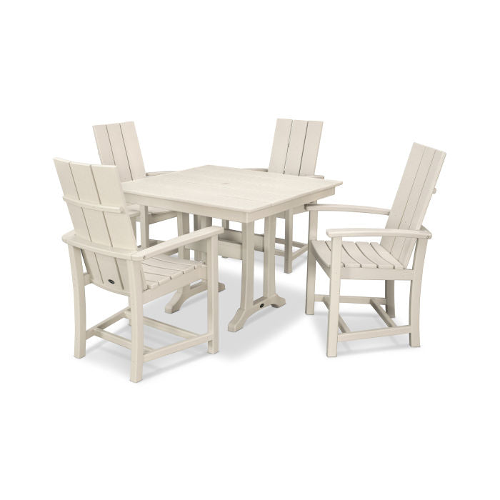 POLYWOOD Modern Adirondack 5-Piece Farmhouse Trestle Dining Set FREE SHIPPING