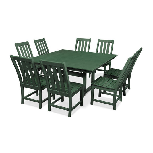 POLYWOOD - Vineyard 9-Piece Farmhouse Trestle Dining Set - FREE SHIPPING