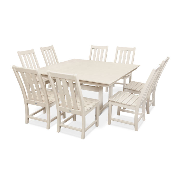 POLYWOOD Vineyard 9-Piece Farmhouse Trestle Dining Set FREE SHIPPING
