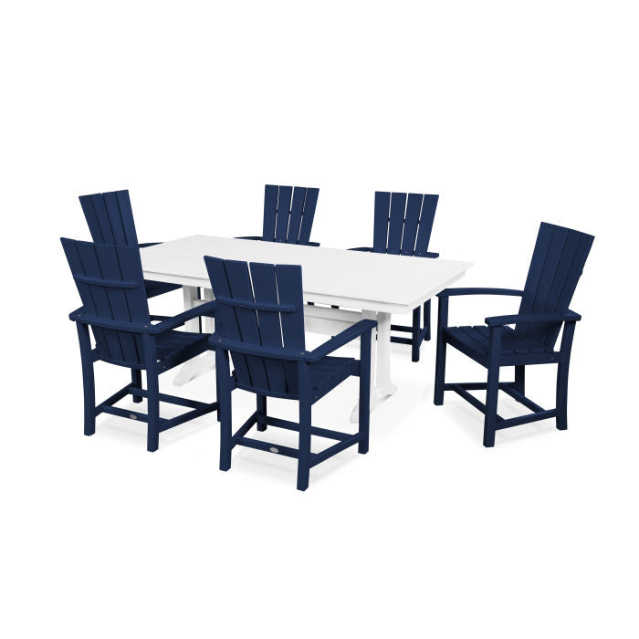 POLYWOOD Quattro 7-Piece Farmhouse Dining Set with Trestle Legs FREE SHIPPING