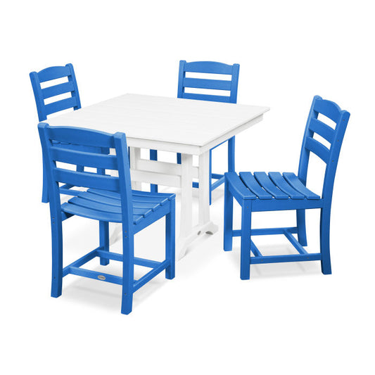 POLYWOOD - La Casa Café 5-Piece Farmhouse Trestle Side Chair Dining Set - FREE SHIPPING