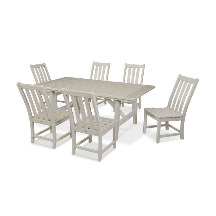 POLYWOOD Vineyard 7-Piece Rustic Farmhouse Side Chair Dining Set FREE SHIPPING