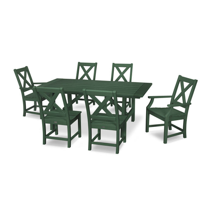POLYWOOD Braxton 7-Piece Rustic Farmhouse Dining Set FREE SHIPING