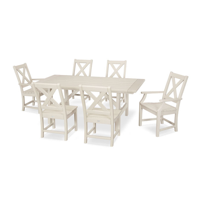 POLYWOOD Braxton 7-Piece Rustic Farmhouse Dining Set FREE SHIPING