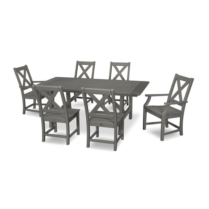 POLYWOOD Braxton 7-Piece Rustic Farmhouse Dining Set FREE SHIPING