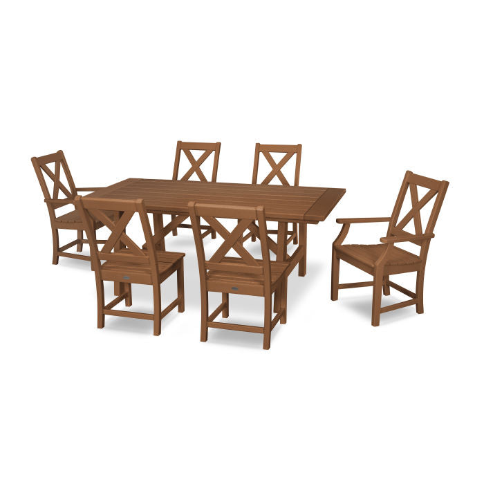 POLYWOOD Braxton 7-Piece Rustic Farmhouse Dining Set FREE SHIPING