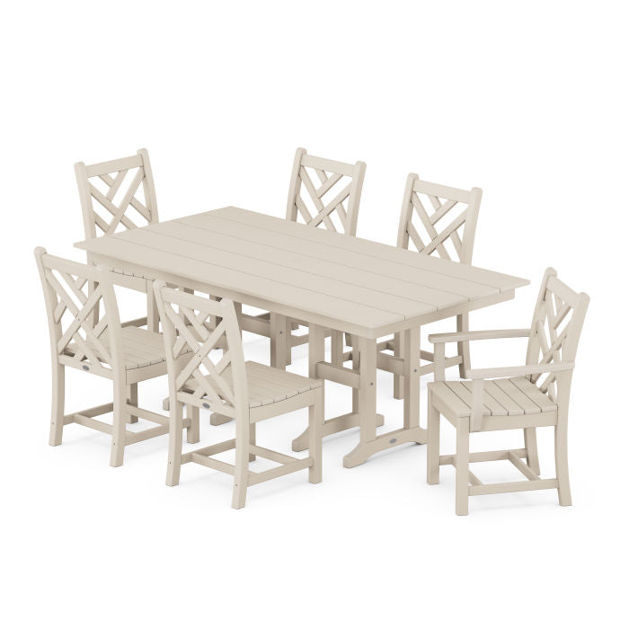 POLYWOOD Chippendale 7-Piece Farmhouse Dining Set FREE SHIPPING