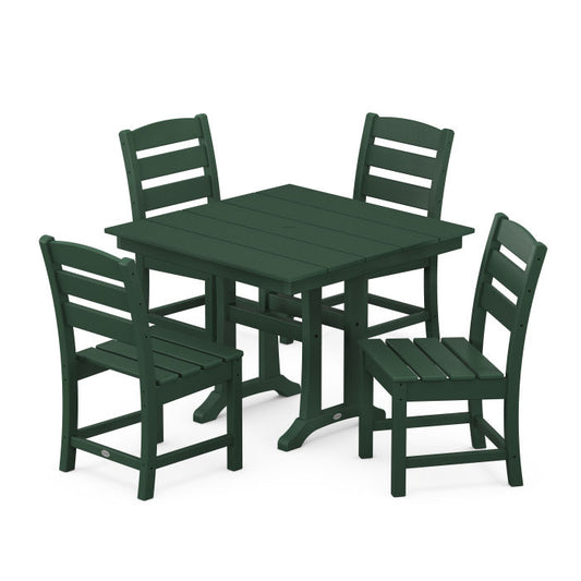 POLYWOOD - Lakeside 5-Piece Farmhouse Trestle Side Chair Dining Set - FREE SHIPPING