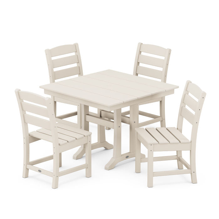 POLYWOOD Lakeside 5-Piece Farmhouse Trestle Side Chair Dining Set FREE SHIPPING