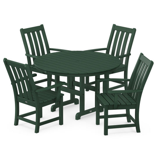 POLYWOOD - Vineyard 5-Piece Round Farmhouse Dining Set - FREE SHIPPING