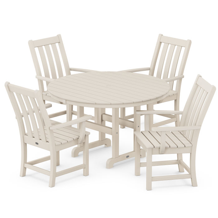 POLYWOOD Vineyard 5-Piece Round Farmhouse Dining Set FREE SHIPPING