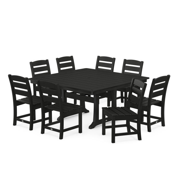 POLYWOOD Lakeside 9-Piece Nautical Trestle Dining Set FREE SHNIPPING