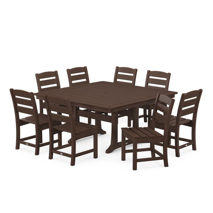 POLYWOOD Lakeside 9-Piece Nautical Trestle Dining Set FREE SHNIPPING