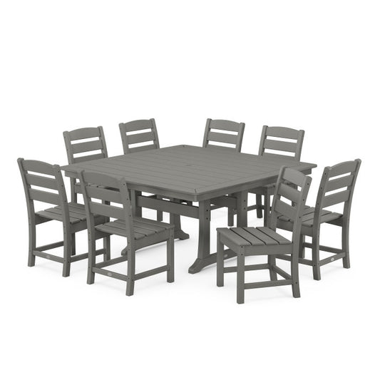 POLYWOOD Lakeside 9-Piece Nautical Trestle Dining Set FREE SHNIPPING